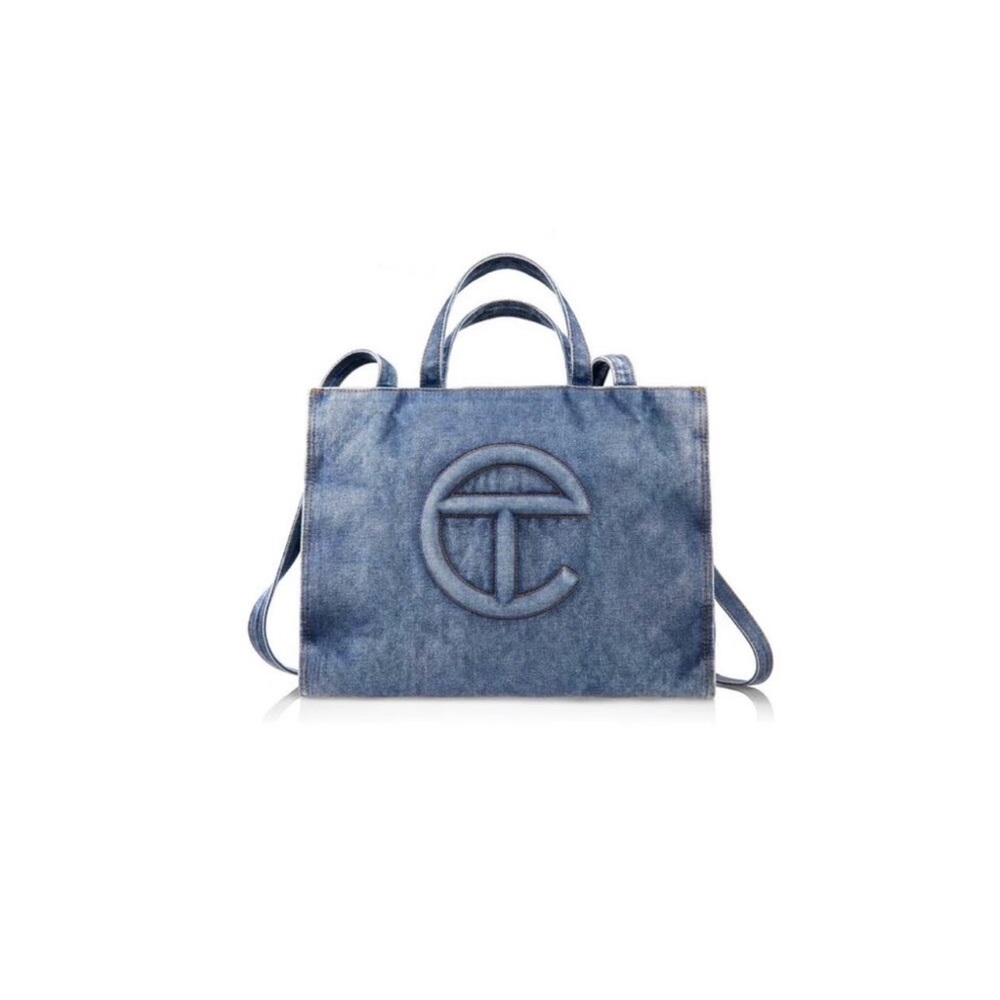 Medium Telfar Denim Shopper- Blue
